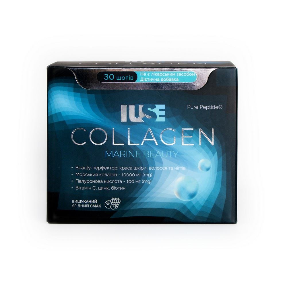 IUSE Collagen Marine Beauty Дієтична добавка з морським колагеном, гіалуроновою кислотою, вітамінами та мінералами