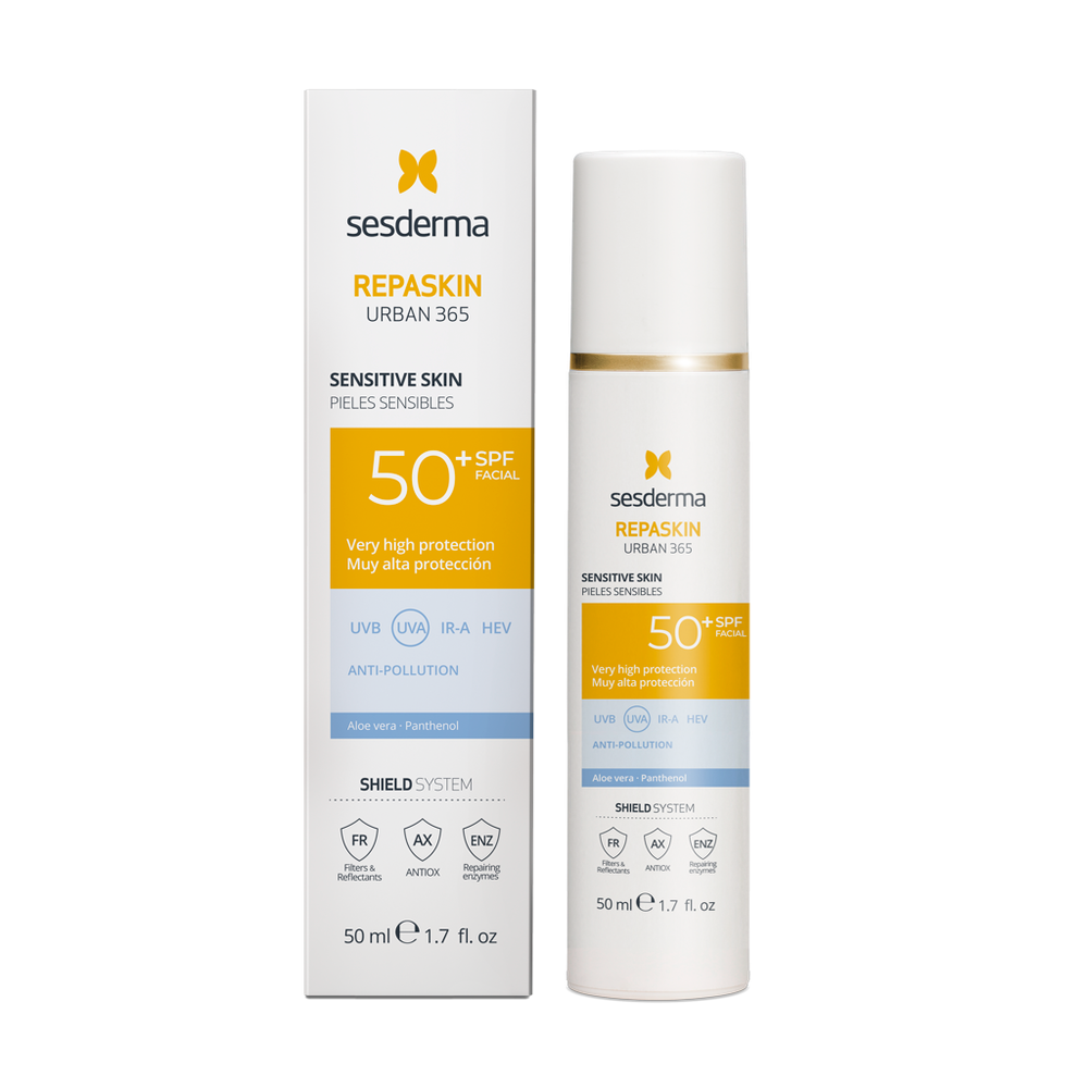 Сонцезахисний крем SPF 50+ для чутливої шкіри Sesderma Repaskin Urban 365 Sensitive Skin SPF 50+